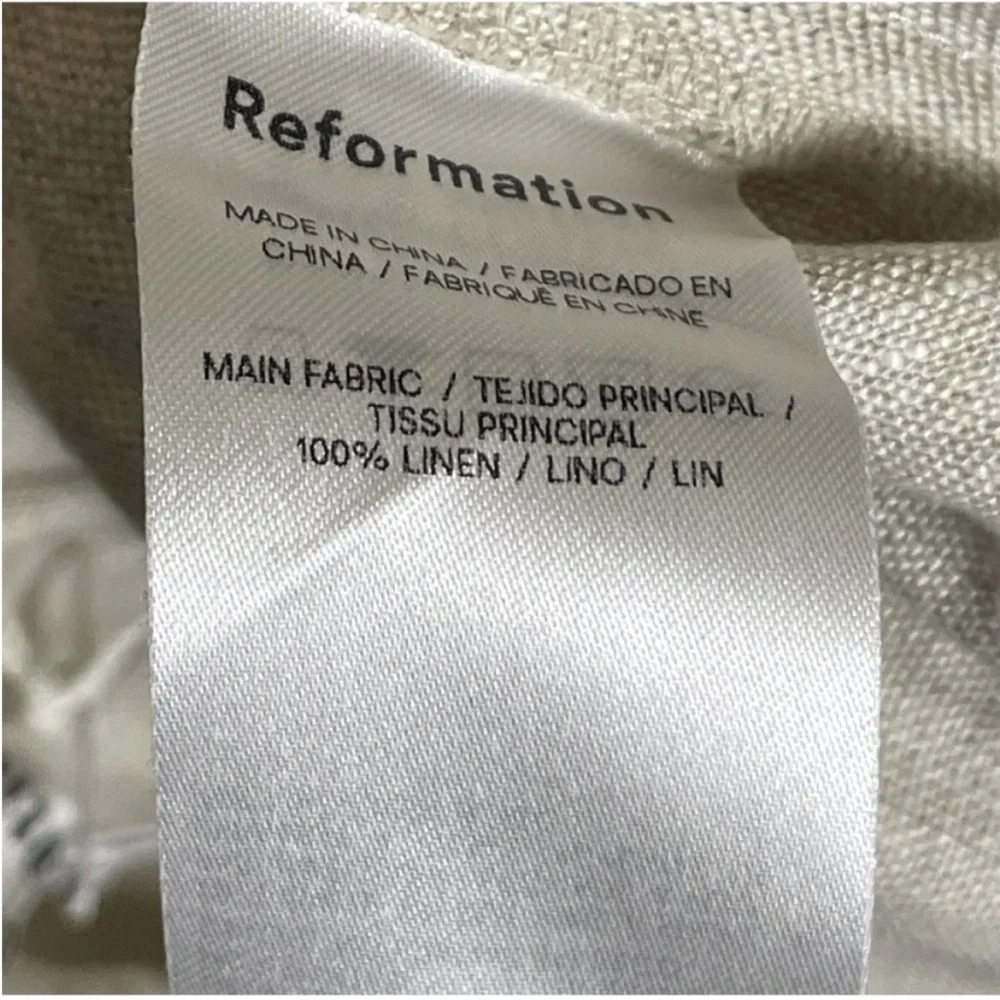 Reformation Ethan Linen Pant in Oatmeal